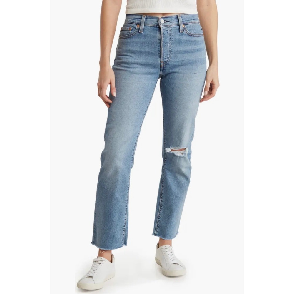 Levi's Jeans Size‎ 27 Women's Wedgie Straight High Waisted Ripped Frayed Hem